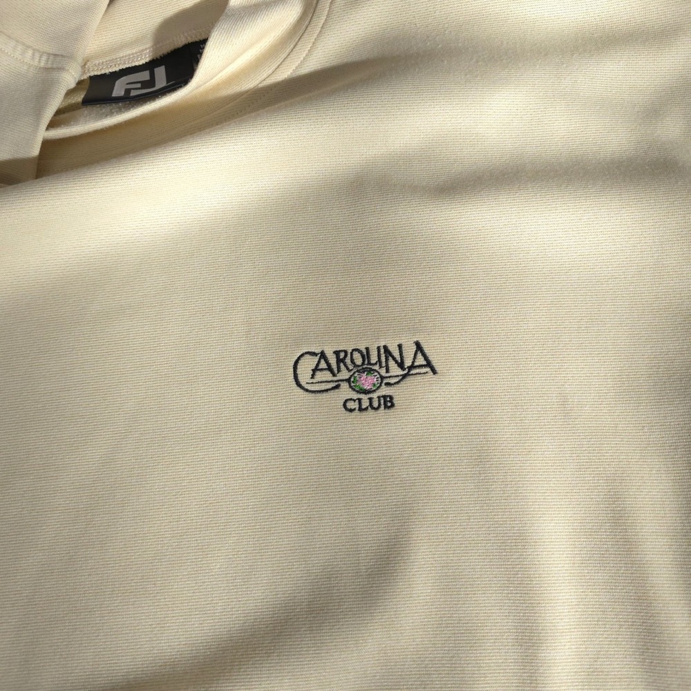 FootJoy Carolina Club Golf Mock Neck Shirt Mens Large Cream Long Sleeve Stretch - Picture 6 of 12
